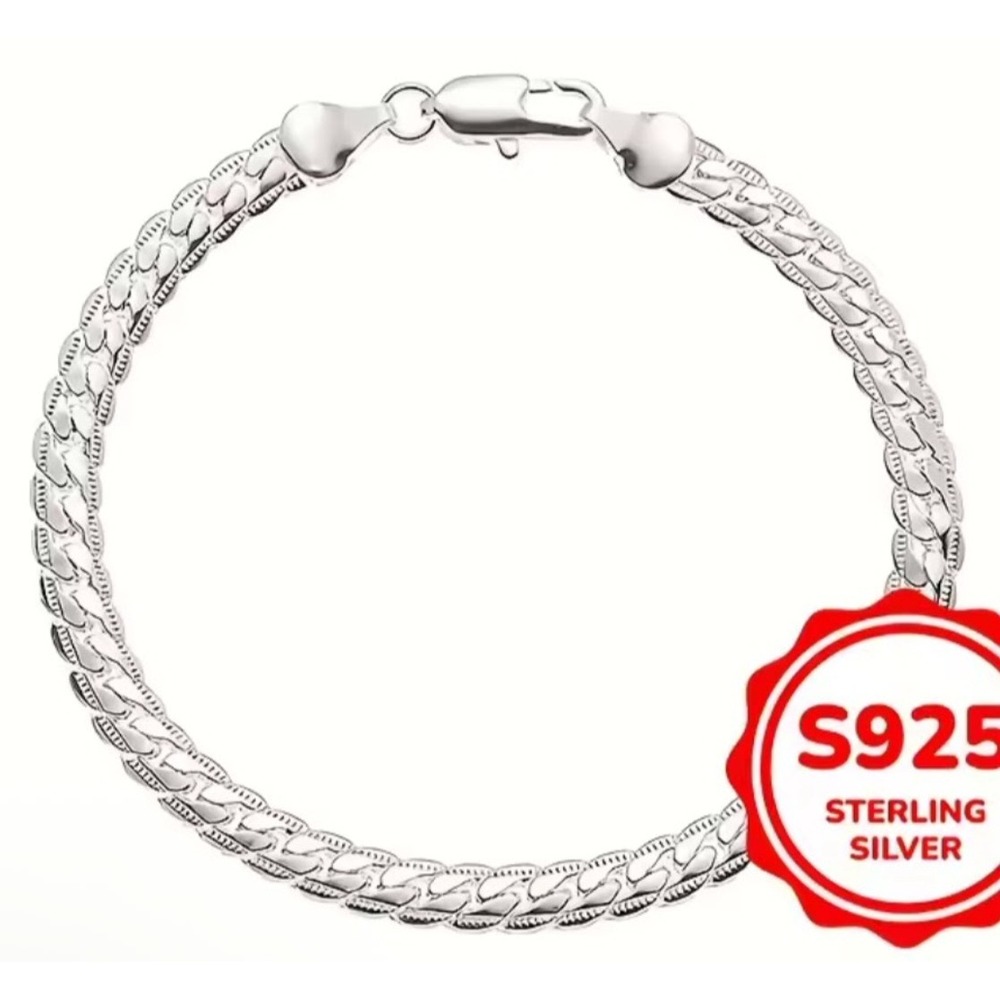 NEW Sterling Silver Bracelet‎ S925 Snake Chain Bracelet